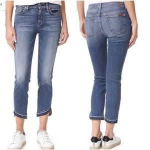 7FAM Roxanne Asymmetrical Hem Ankle Skinny Jeans